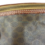 Celine Vintage Macadam Canvas Leather Trim Shoulder Bag