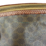 Celine Vintage Macadam Canvas Leather Trim Shoulder Bag
