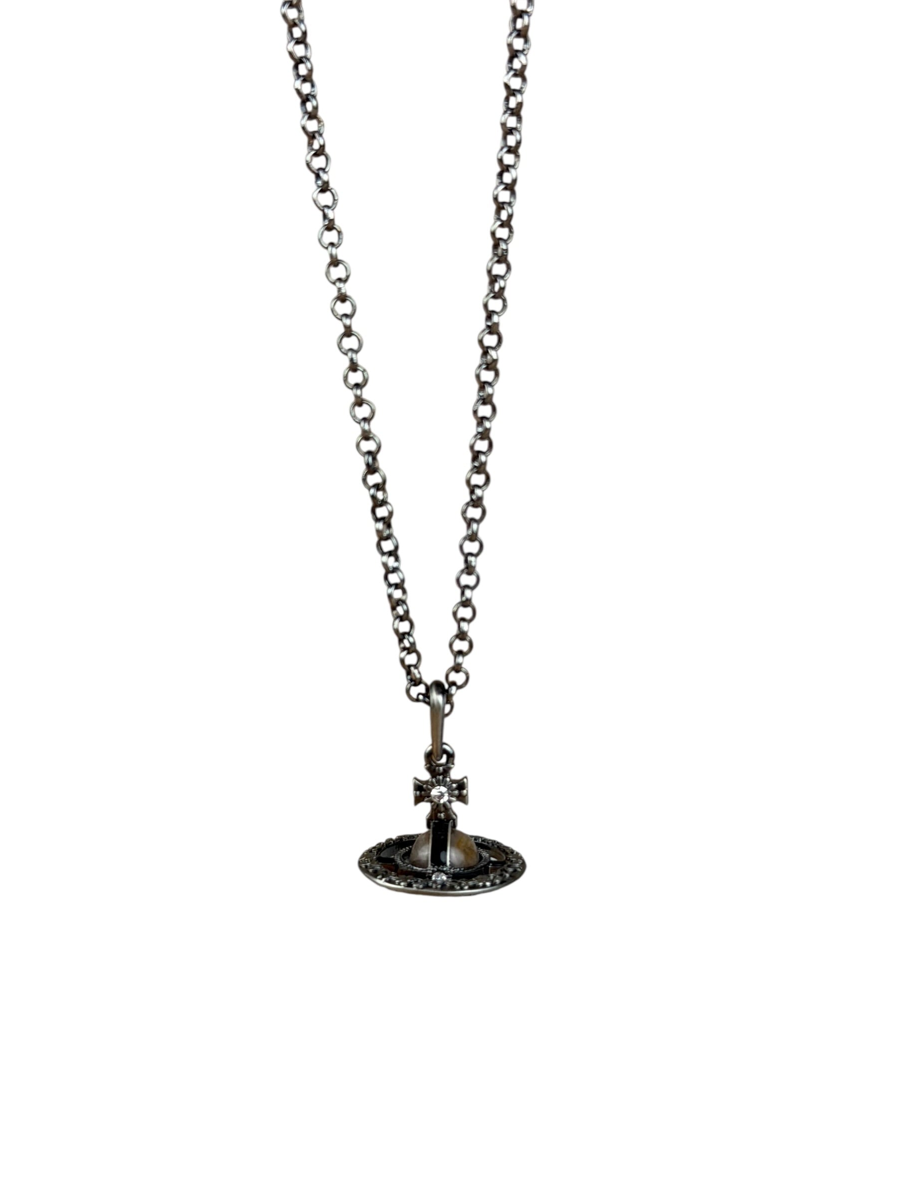 Vivienne Westwood Gunmetal 3D Orb Necklace