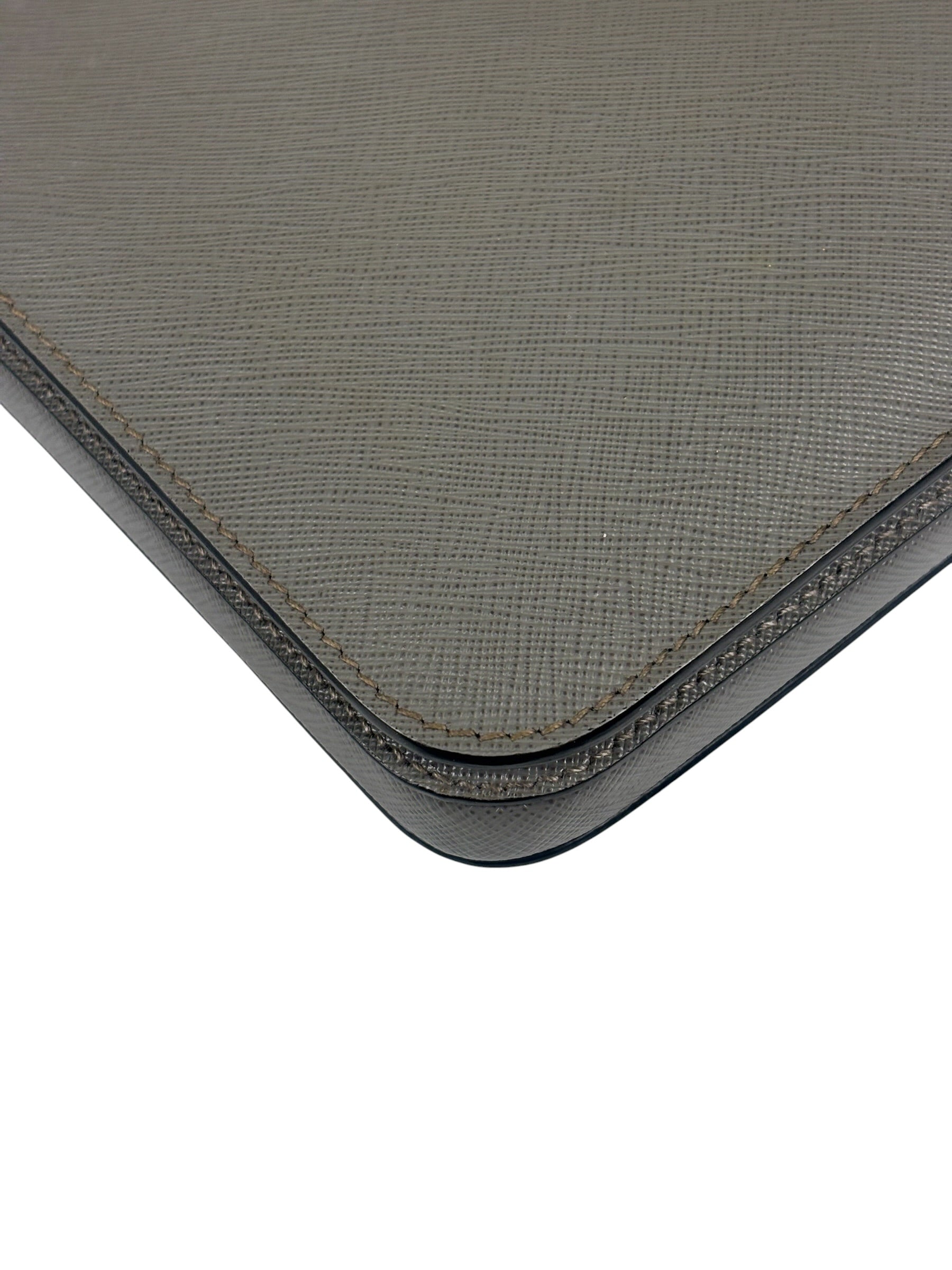 Prada Grey Saffiano Leather Pouch