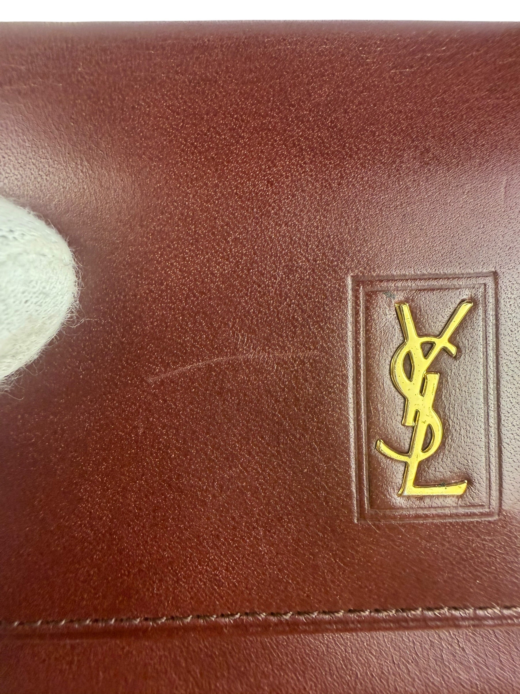 Yves Saint Laurent Red Leather Belle De Jour Flap Wallet