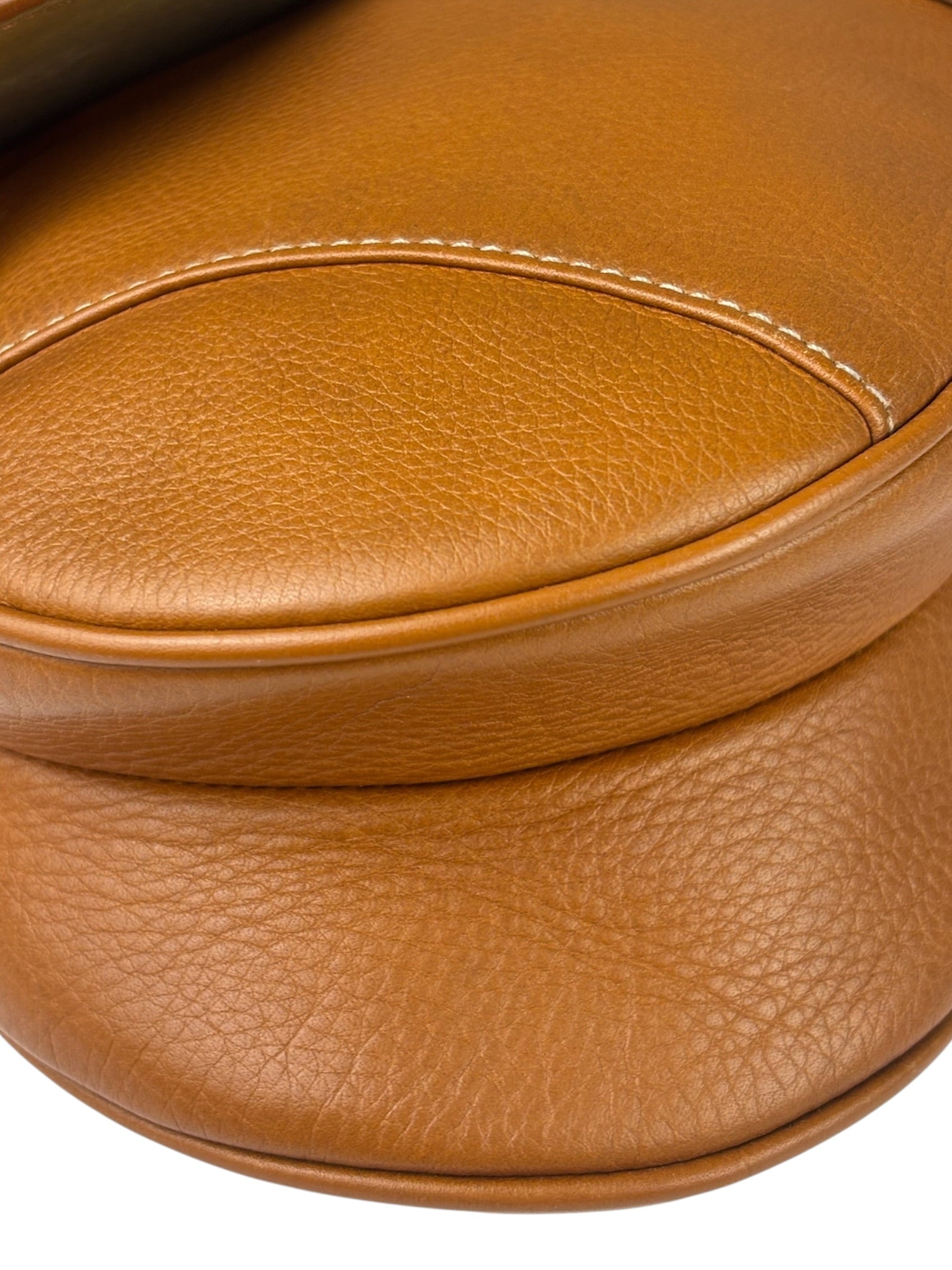 Christian Dior Tan Brown Leather Medium Saddle Bag
