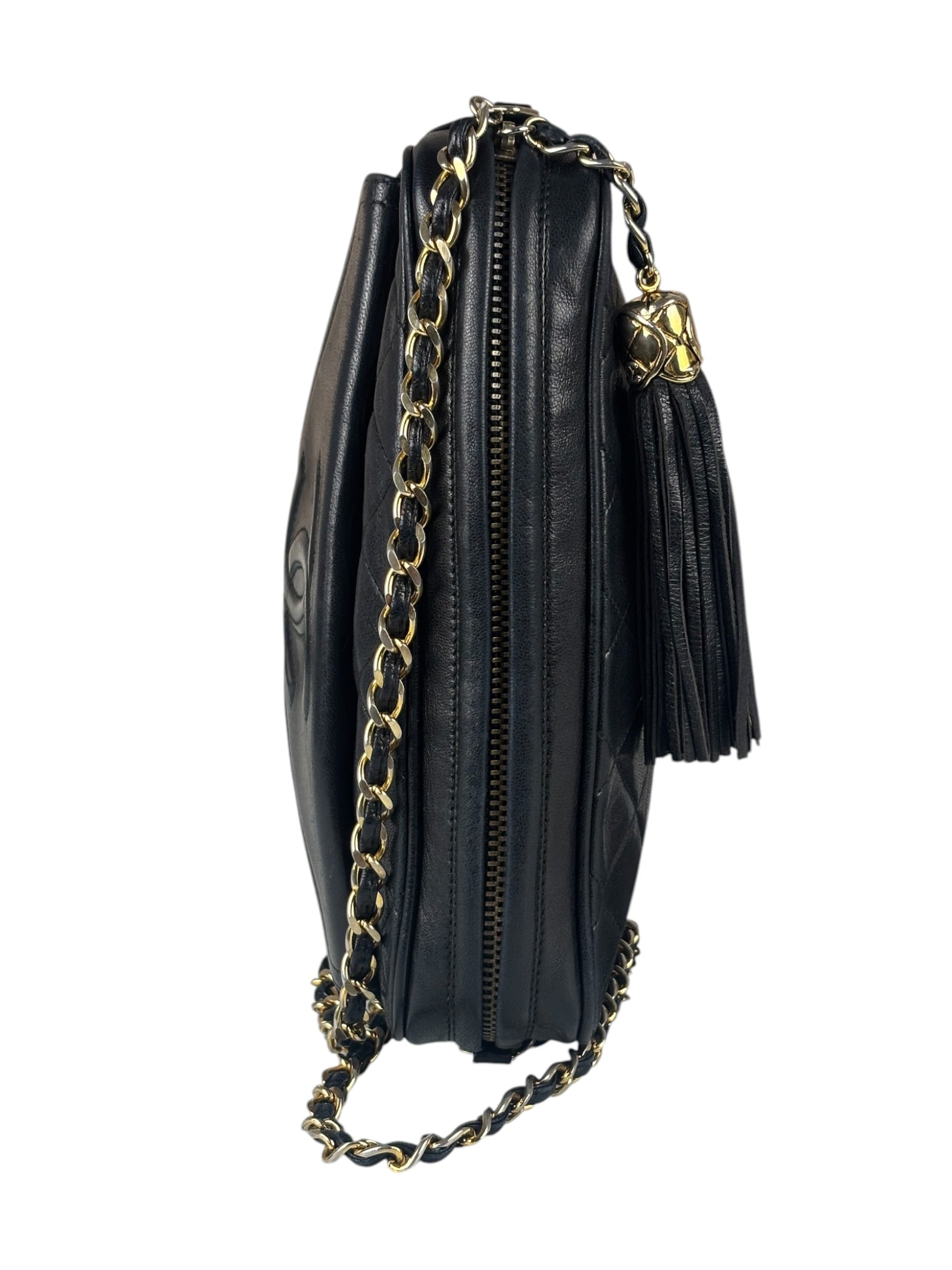 Chanel Black Diamond Stitch Camera Crossbody