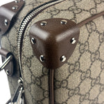 Gucci Brown Leather Trim GG Supreme Soft Trunk Crossbody