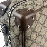 Gucci Brown Leather Trim GG Supreme Soft Trunk Crossbody