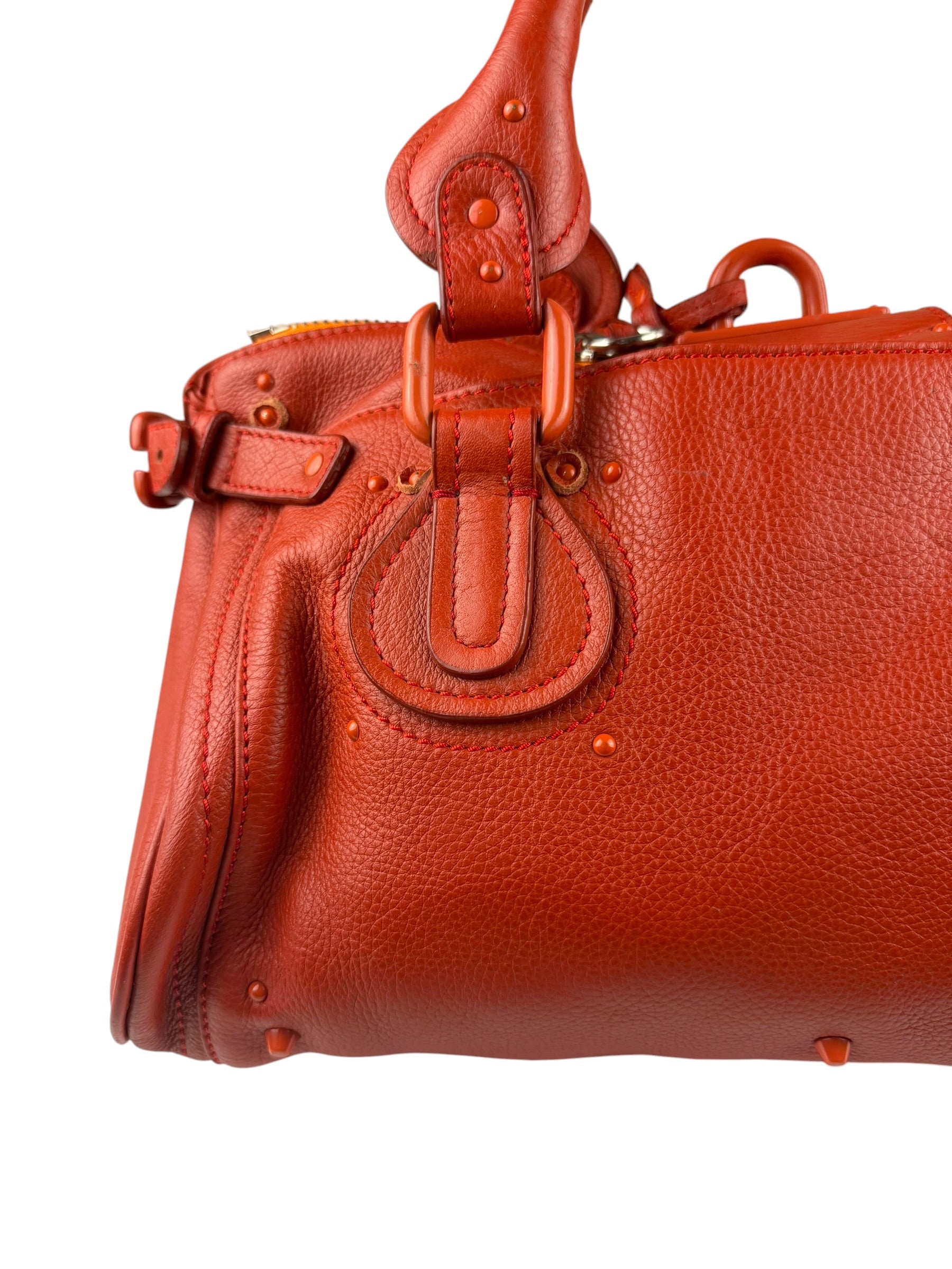 Chloé Vintage Red Leather Paddington Bag (Broken Lock