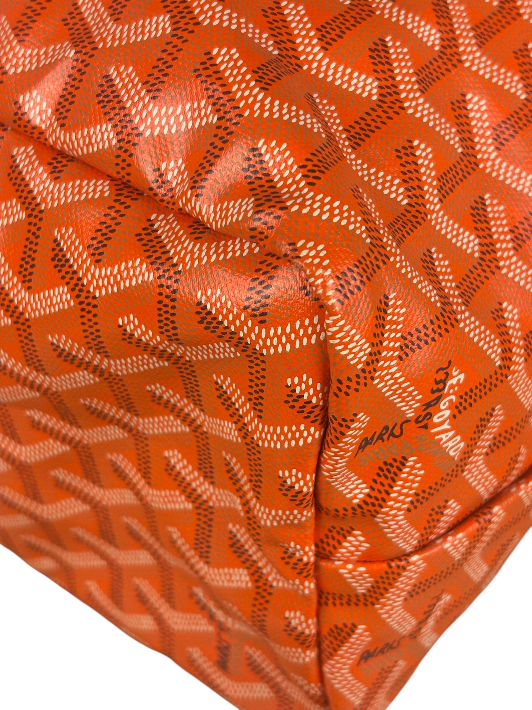 Goyard Saint Louis Orange Leather Tote Bag