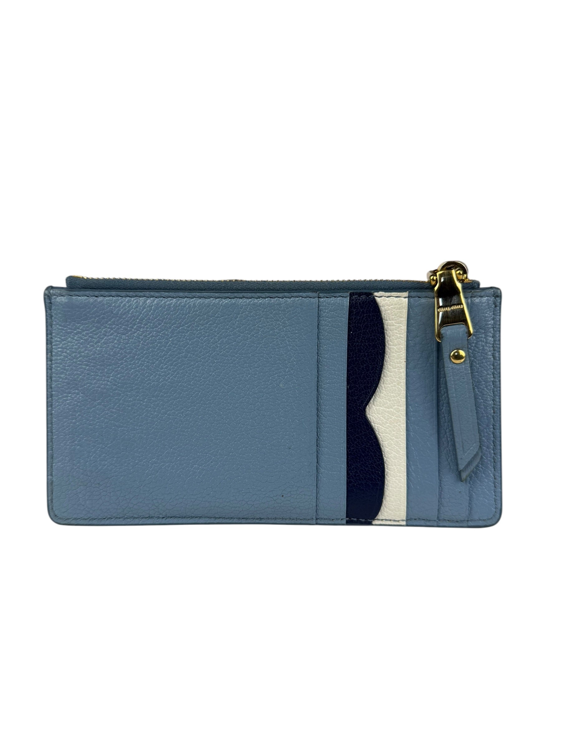 Miu Miu Vintage Blue Zip Cardholder