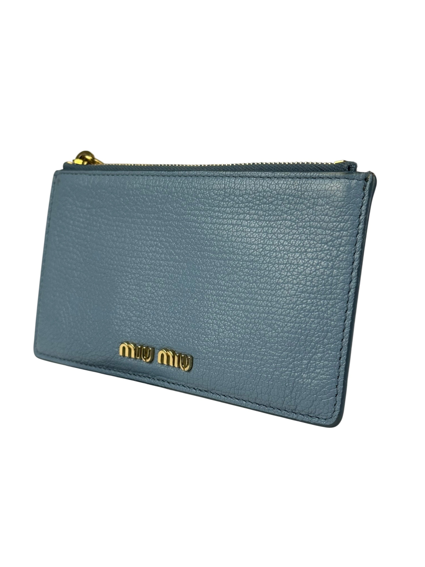 Miu Miu Vintage Blue Zip Cardholder