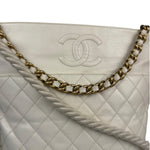 Chanel Ivory Crumpled Leather Vogue Rope Hobo Bag 2019