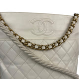 Chanel Ivory Crumpled Leather Vogue Rope Hobo Bag 2019