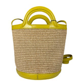 Marni Tropicalia Mini Bucket Bag Raffia with Yellow Trim