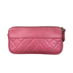 Chanel Pink Quilted Leather Zip Wallet on Chain Bag 2018