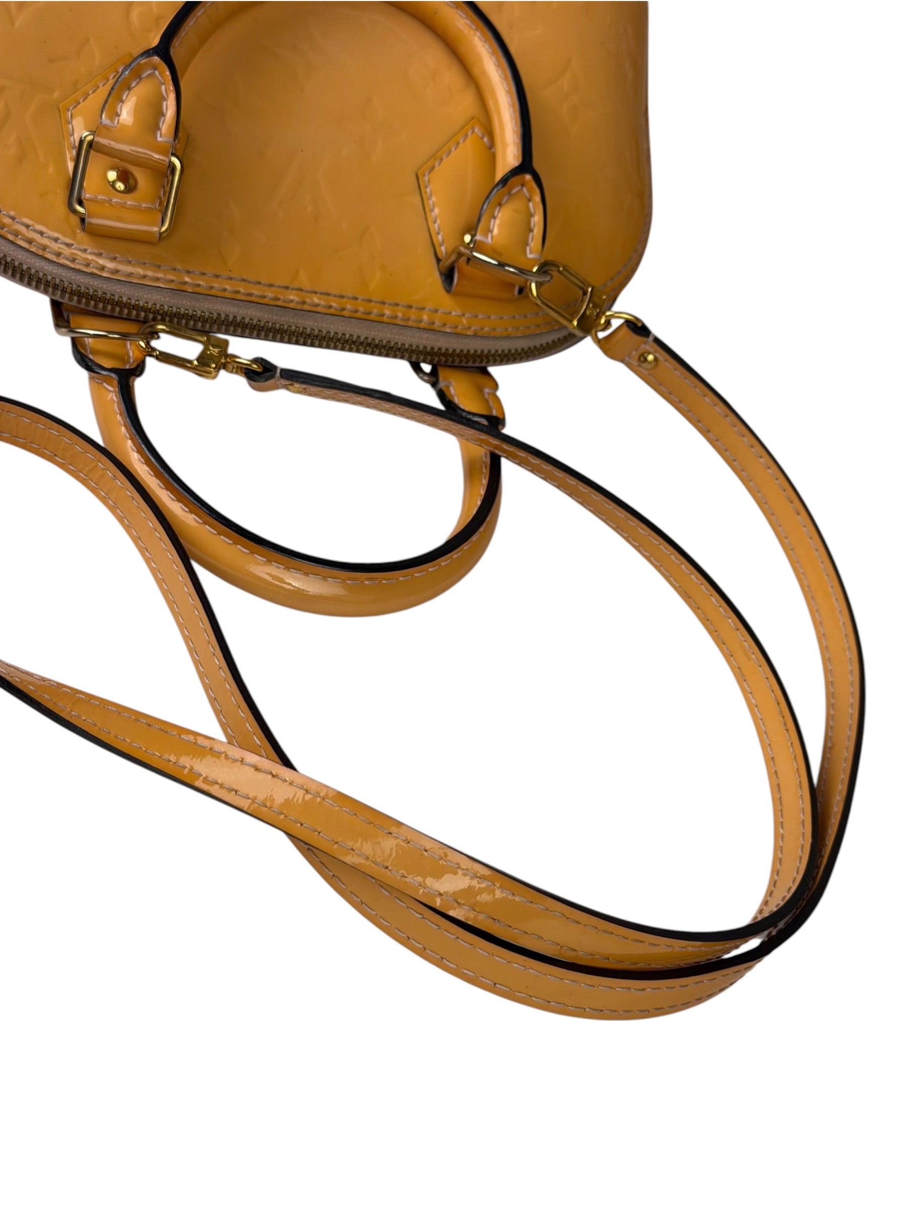 Louis Vuitton Yellow Monogram Vernis Alma BB Two-Way Bag