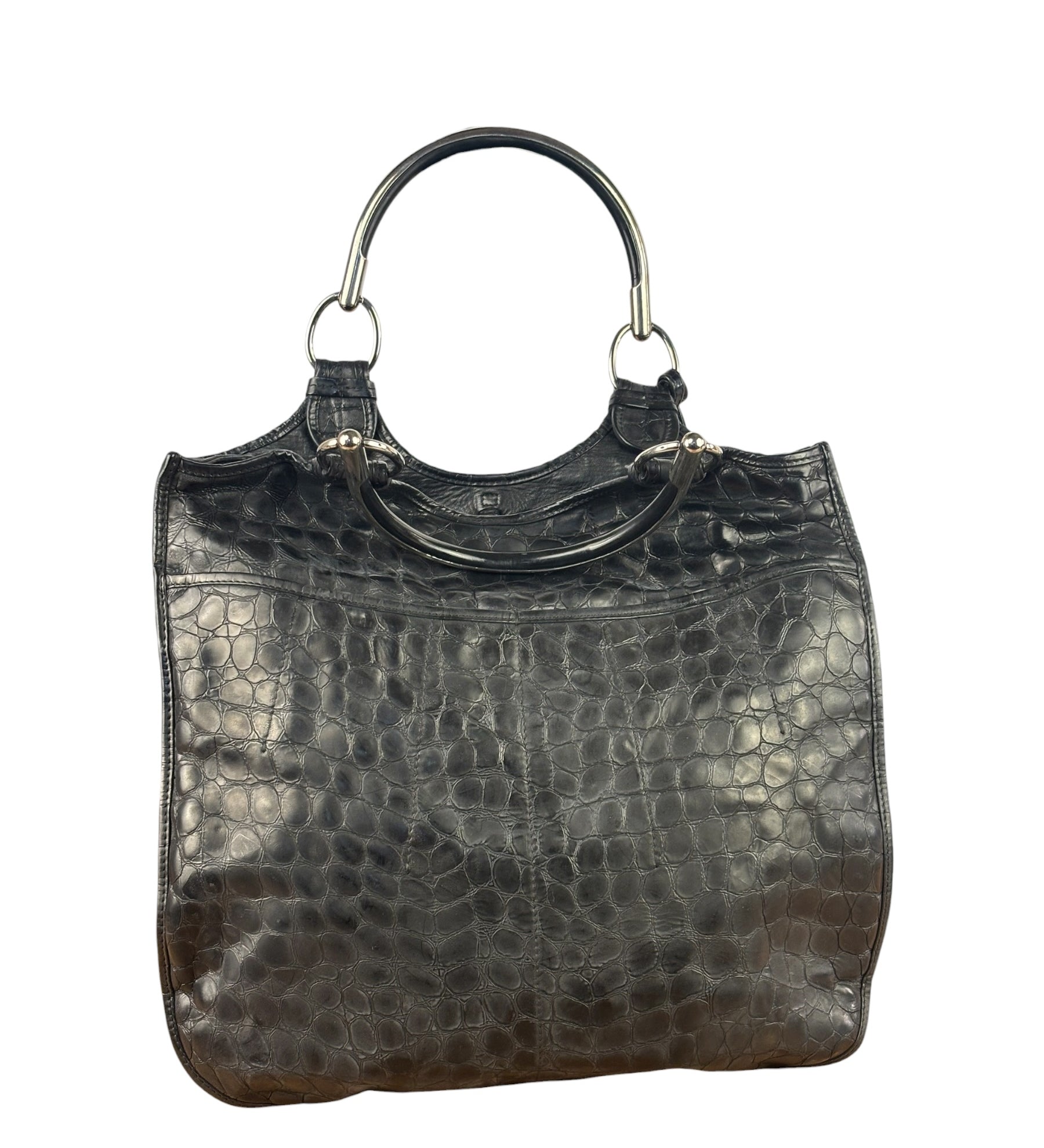 Christian Dior Vintage Croc Embossed 61 Tote