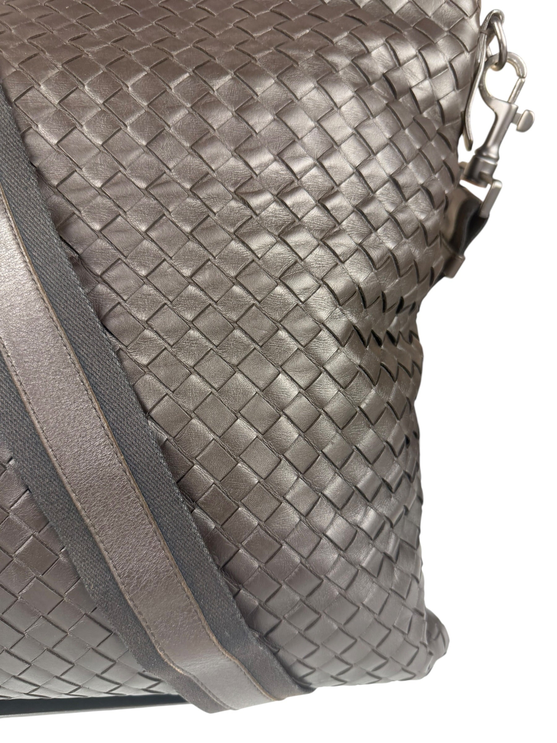 Bottega Veneta Brown Leather Woven Intrecciato Crossbody Bag