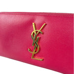 Yves Saint Laurent Pink Leather Zip Around Long Wallet