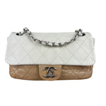 Chanel Bicolor Medium Leather Flap Bag Beige '08