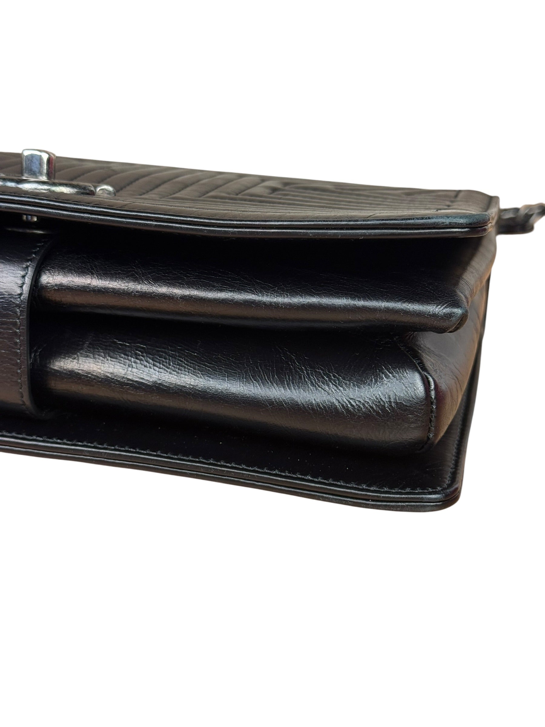 Chanel Black Leather Paris-Seoul Korean Garden Flap Bag 2015