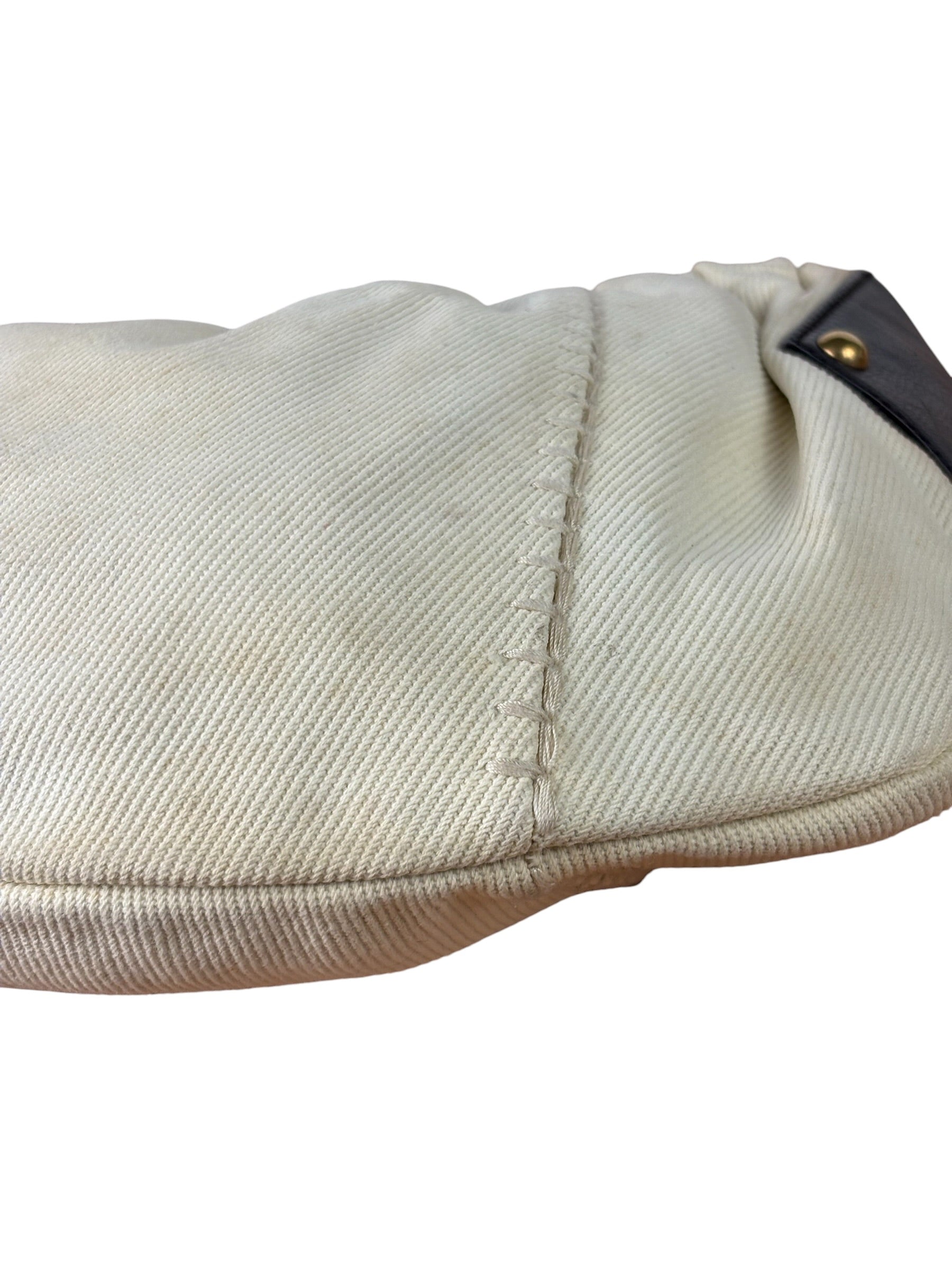 Saint Laurent White Canvas Mombasa Hobo Bag