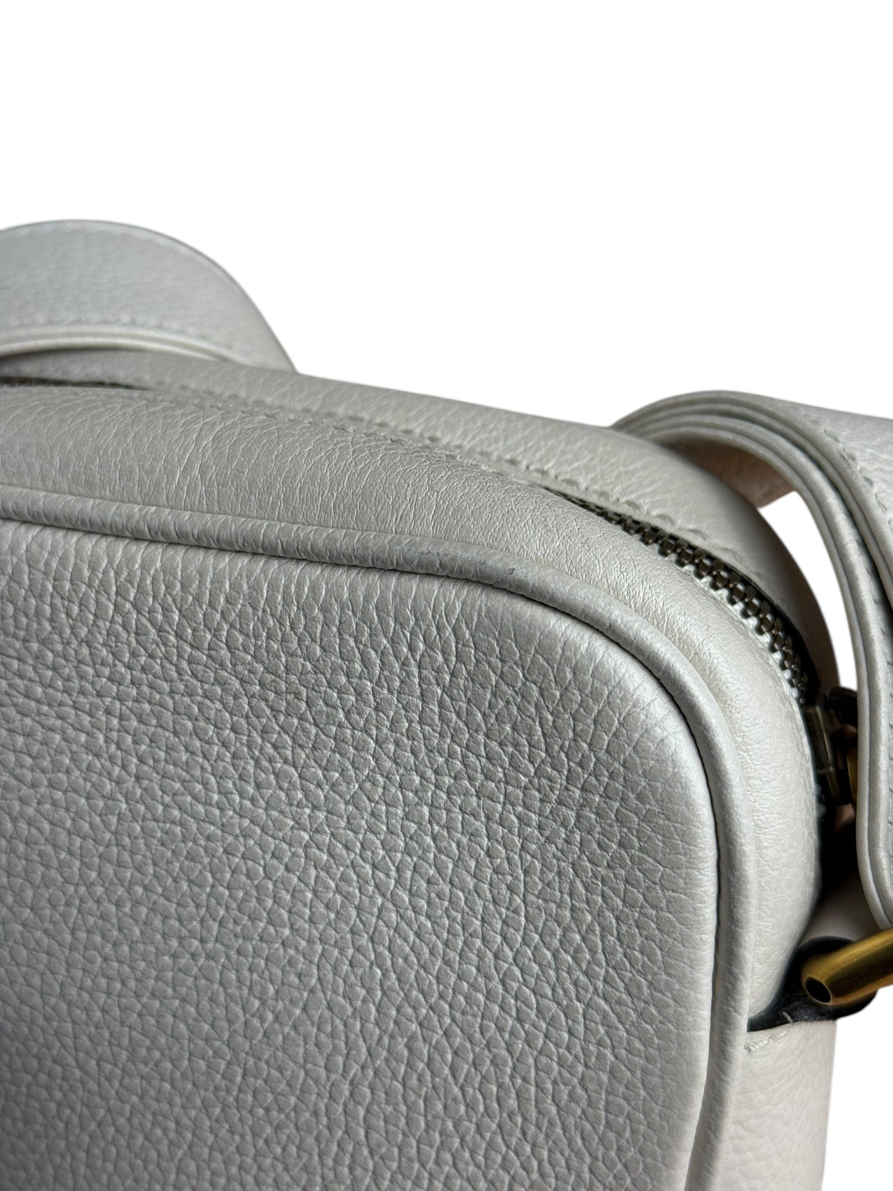 Gucci White Grained Sherry Leather Crossbody