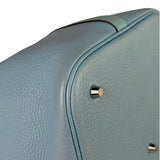 Hermes Blue Leather Picotin Lock 18 Bucket Bag