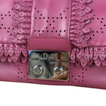 Christian Dior Purple Ruffle Leather New Lock Flap Bag