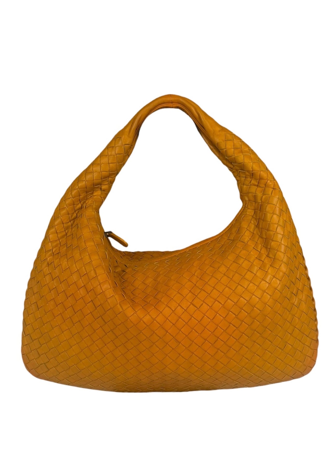 Bottega Veneta Orange Leather Intercciato Hobo Bag