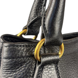 Prada Black Leather Vitello Daino 2Way Handbag