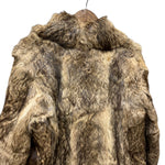 Vintage Dark Brown/Beige Collared Fur Coat