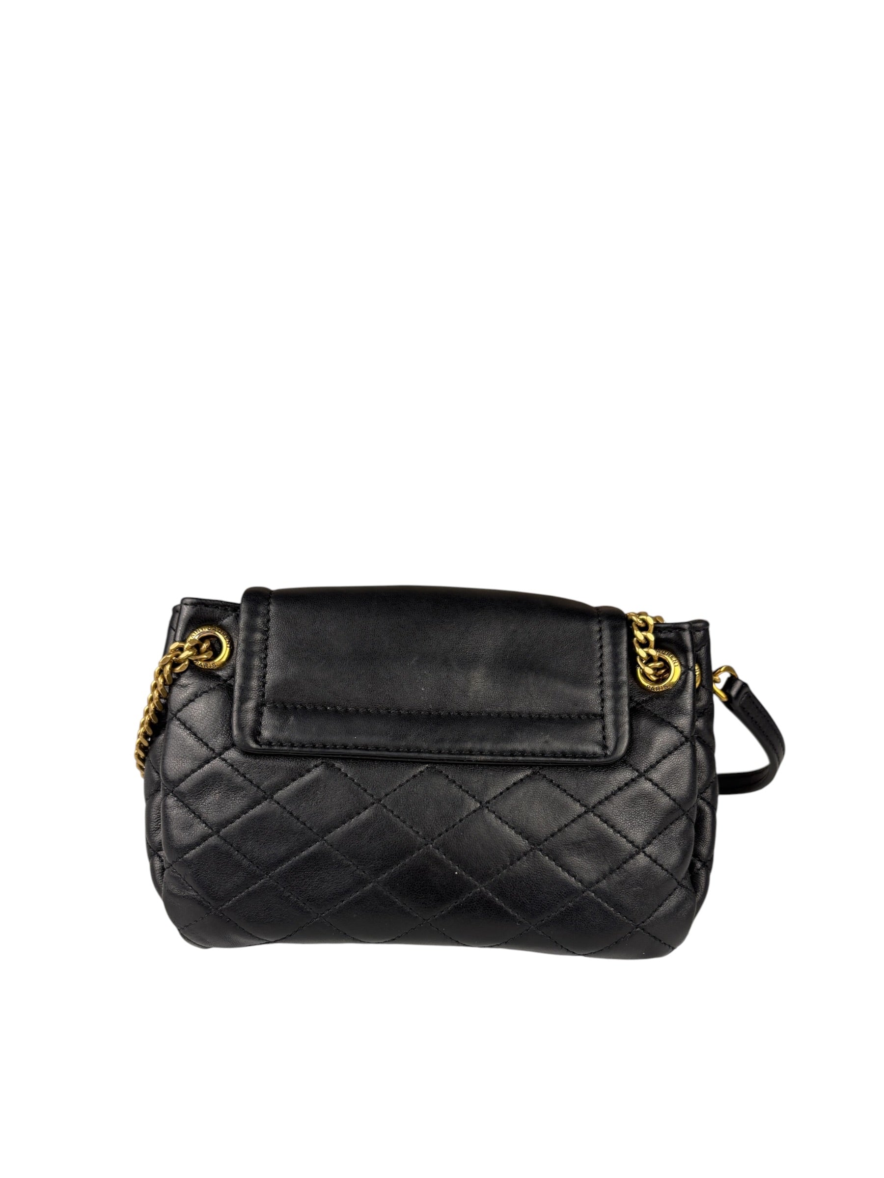 Saint Laurent Black Nolita Matelasse Leather Shoulder Bag