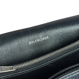 Balenciaga Crush Sling Shoulder Bag Black Leather
