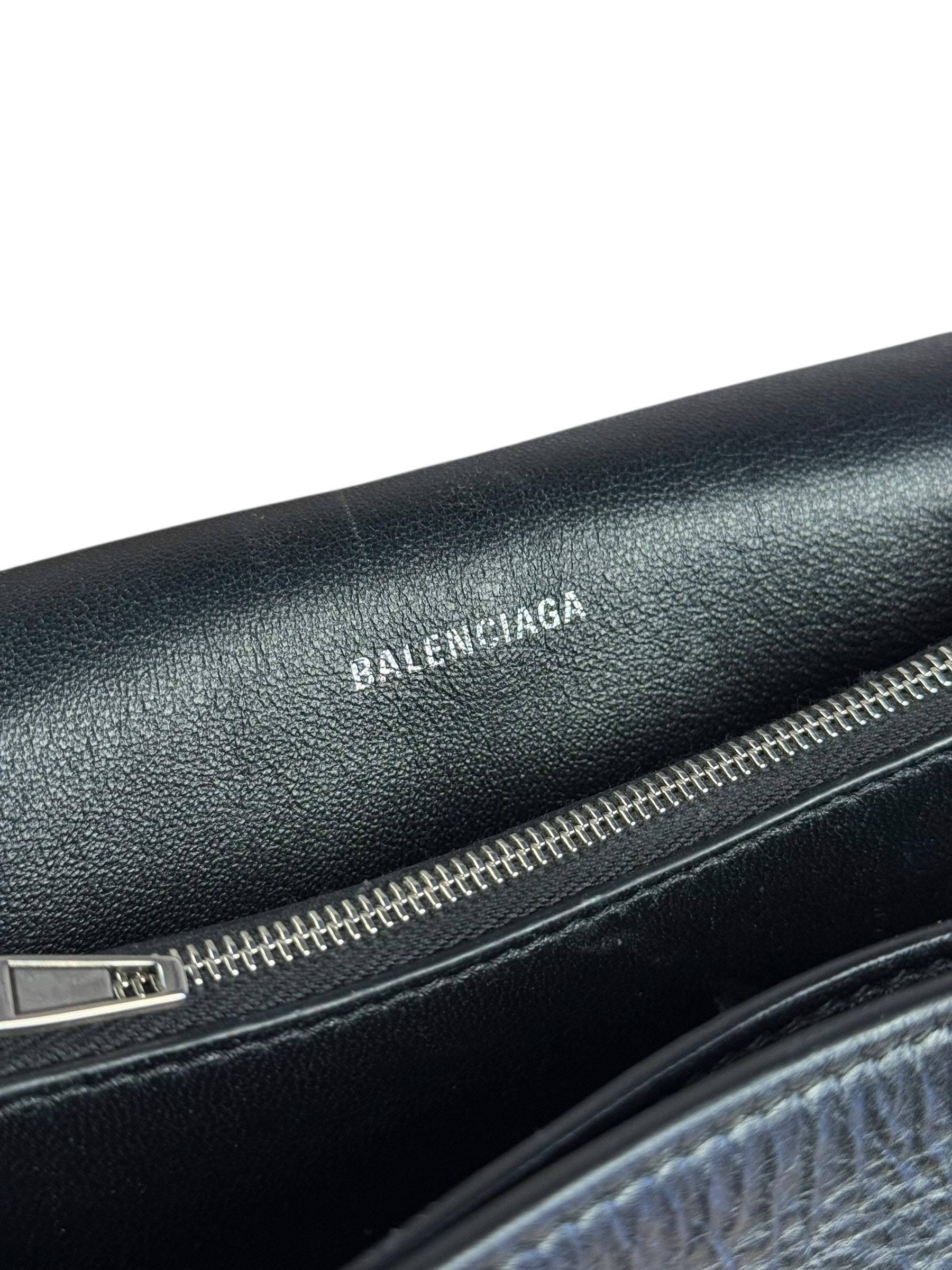 Balenciaga Crush Sling Shoulder Bag Black Leather