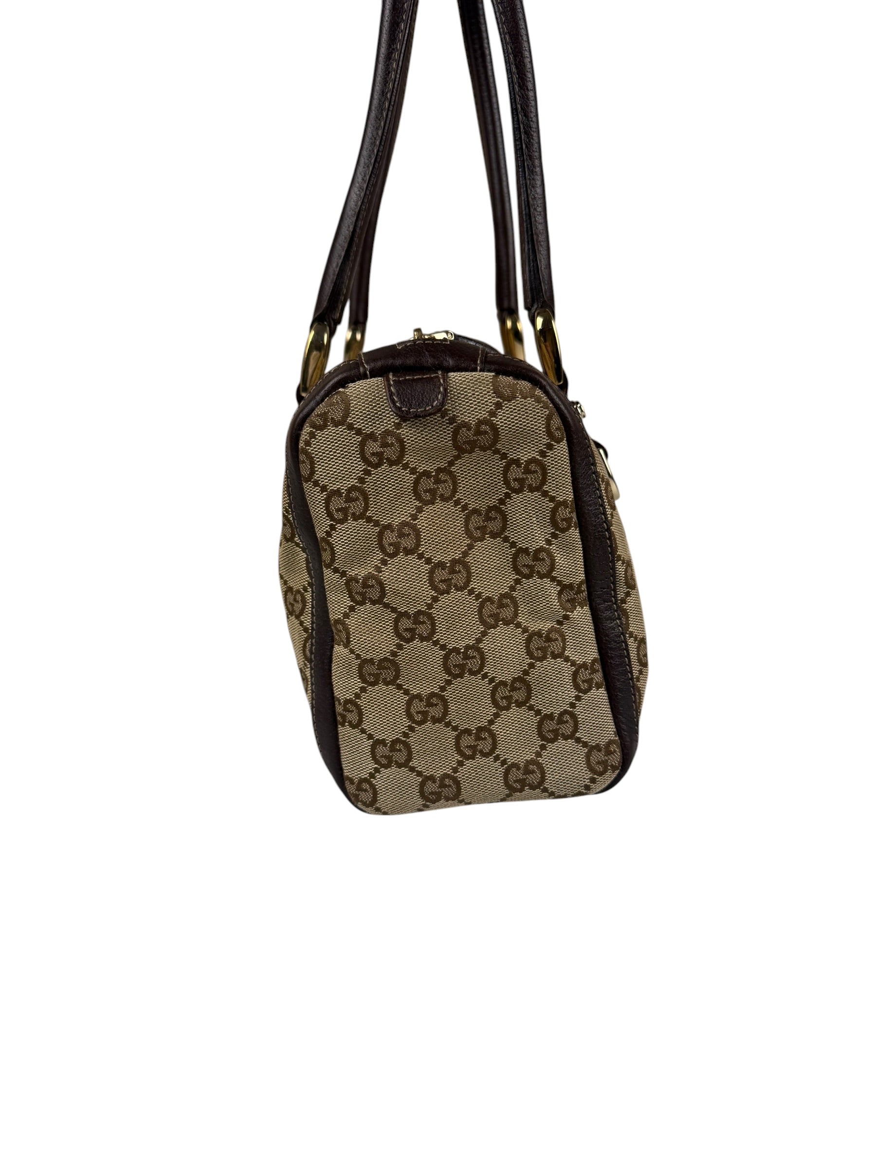Gucci GG Canvas Top Handle Mini Boston Handbag