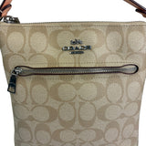 Coach Beige Leather Canvas Rowan File Crossbody Bag