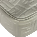 Fendi White Leather FF Flap Baguette