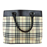 Burberry Leather Trim Nova Check Tote Bag