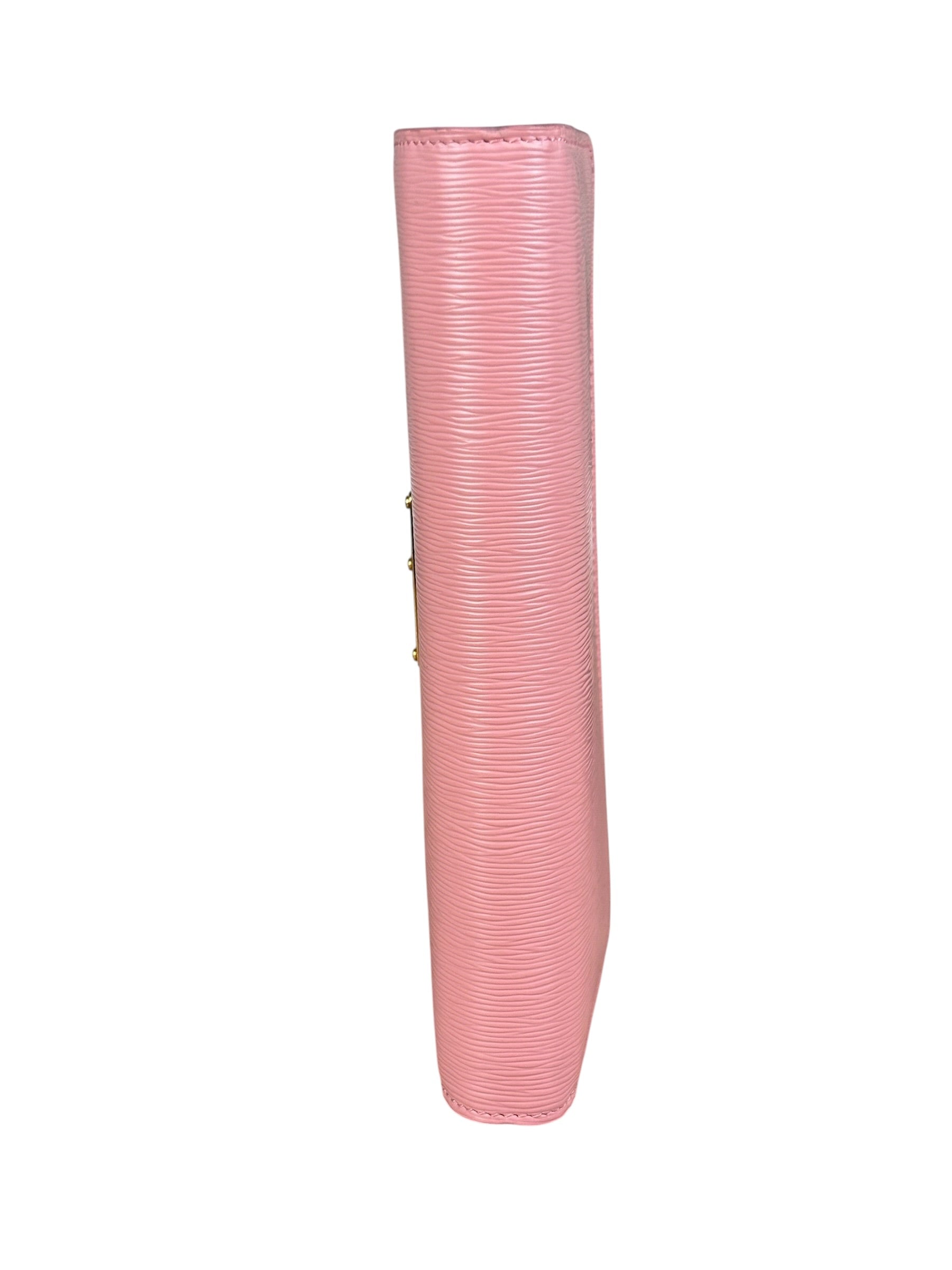 Prada Pink Saffiano Leather Wallet On Chain