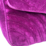 Gucci Magenta Velvet Marmont Matelasse Shoulder Bag
