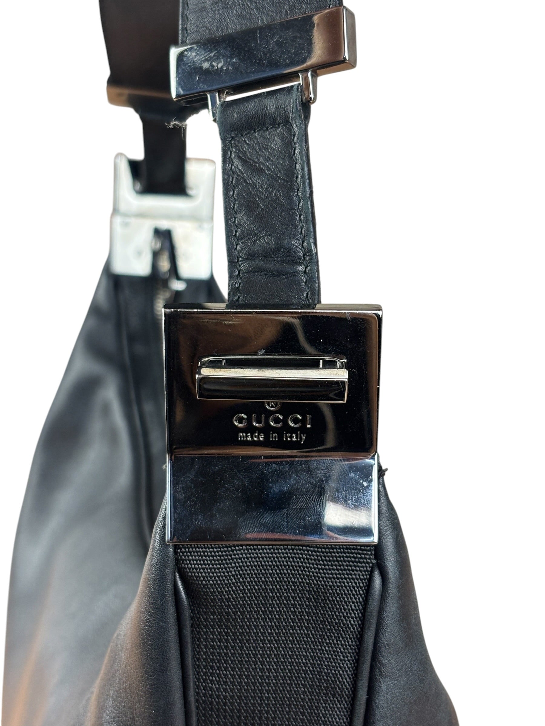 Gucci Black Leather Silhouette Hobo Bag