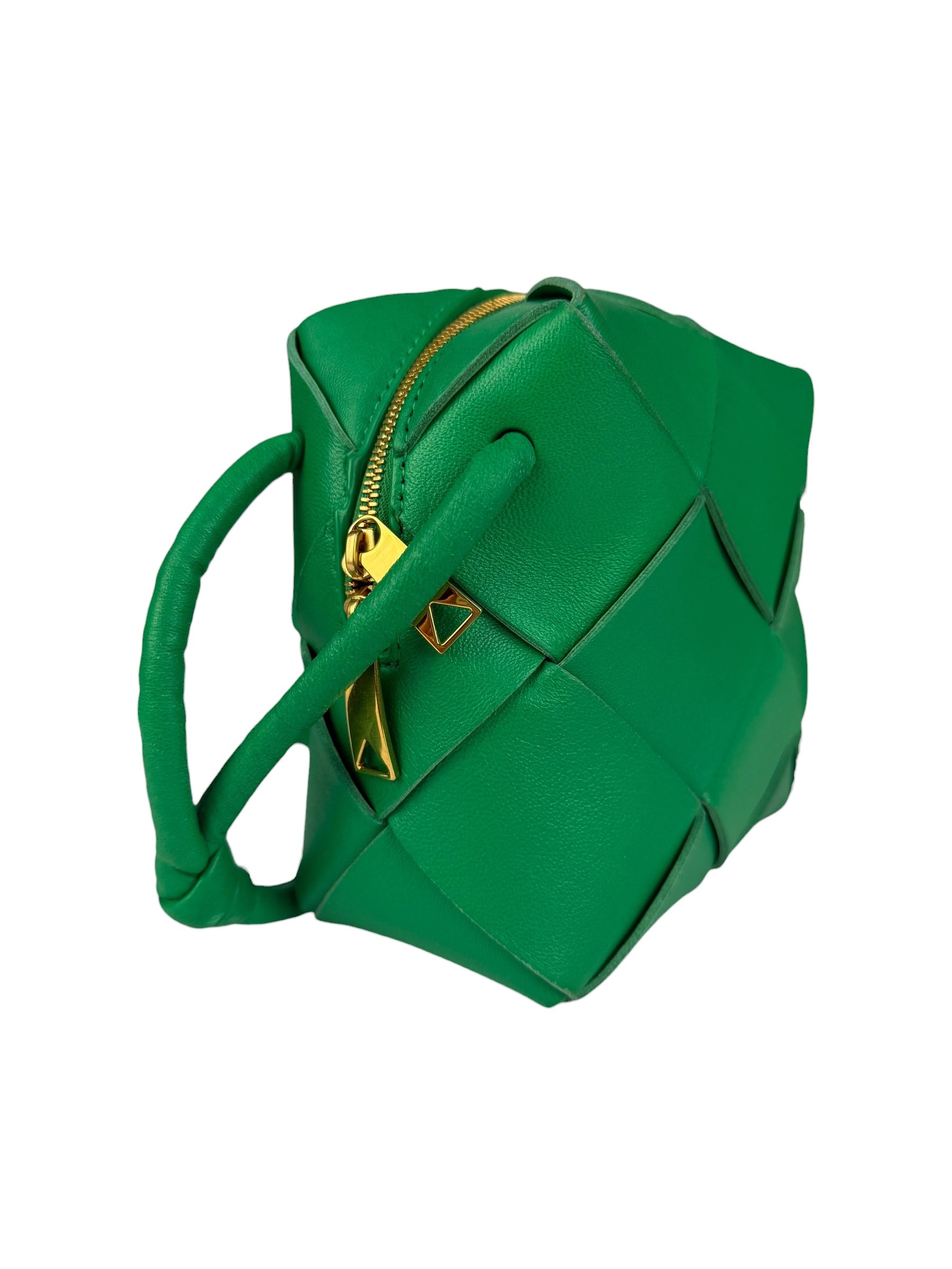 Bottega Veneta Small Green Intrecciato Cassette Camera Bag