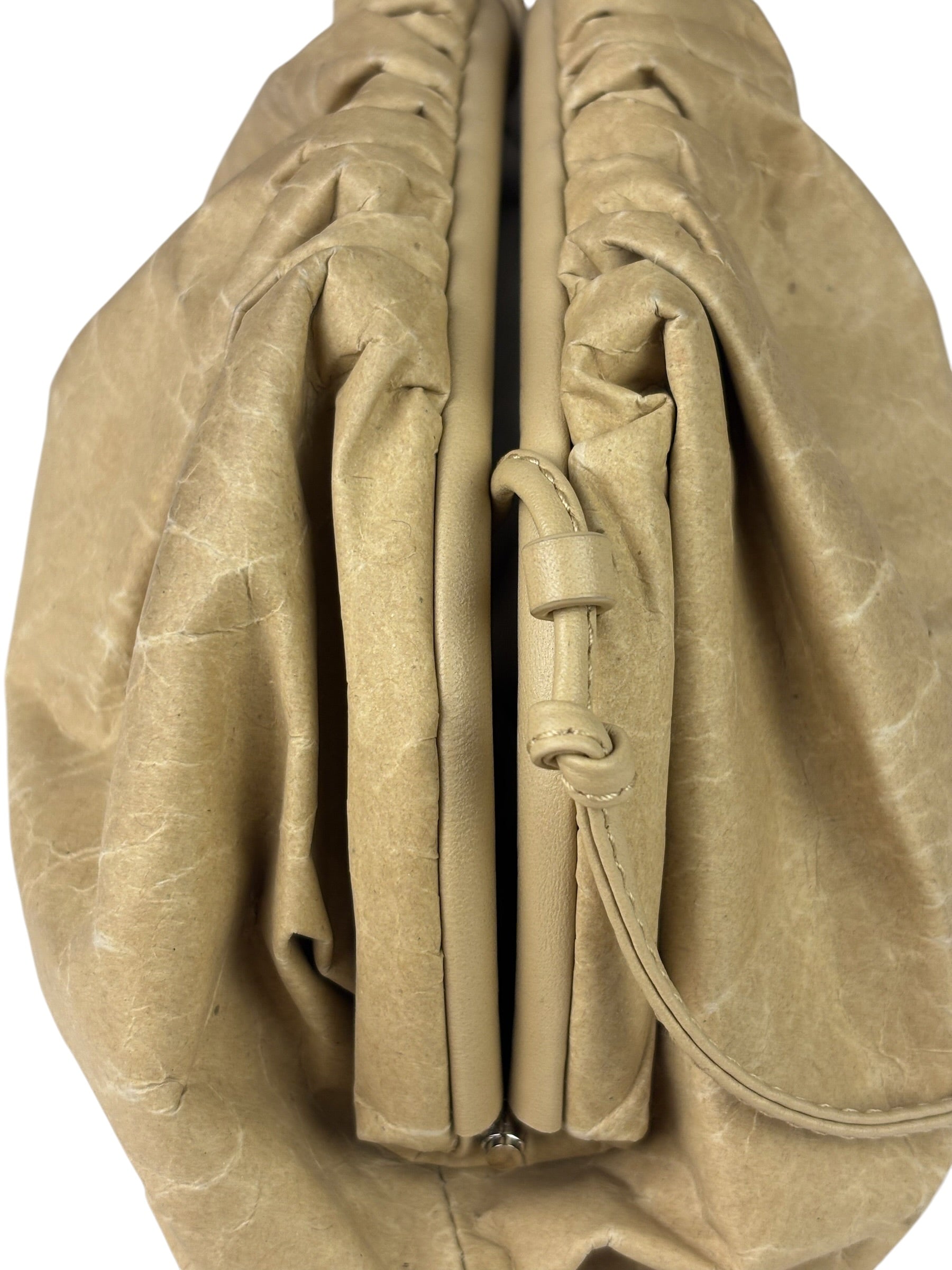 Bottega Veneta Beige Leather Kraft Paper Mini Pouch