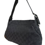 Gucci GG Vintage Black Horsebit Flap Shoulder Bag