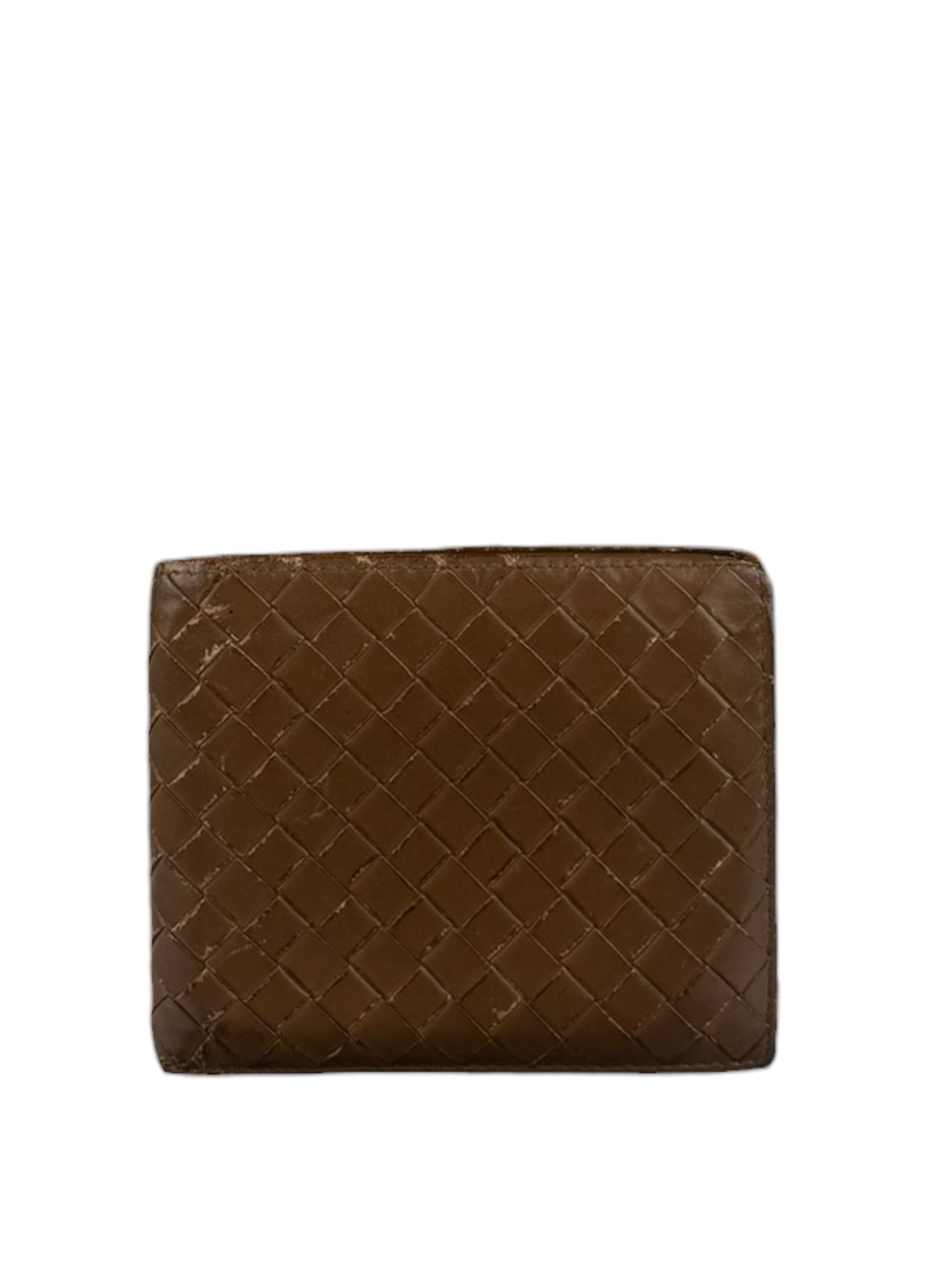 Bottega Veneta Brown Intercciato Bifold Wallet