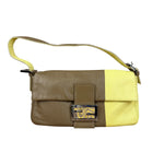 Fendi Yellow Wave Buckle Leather Baguette