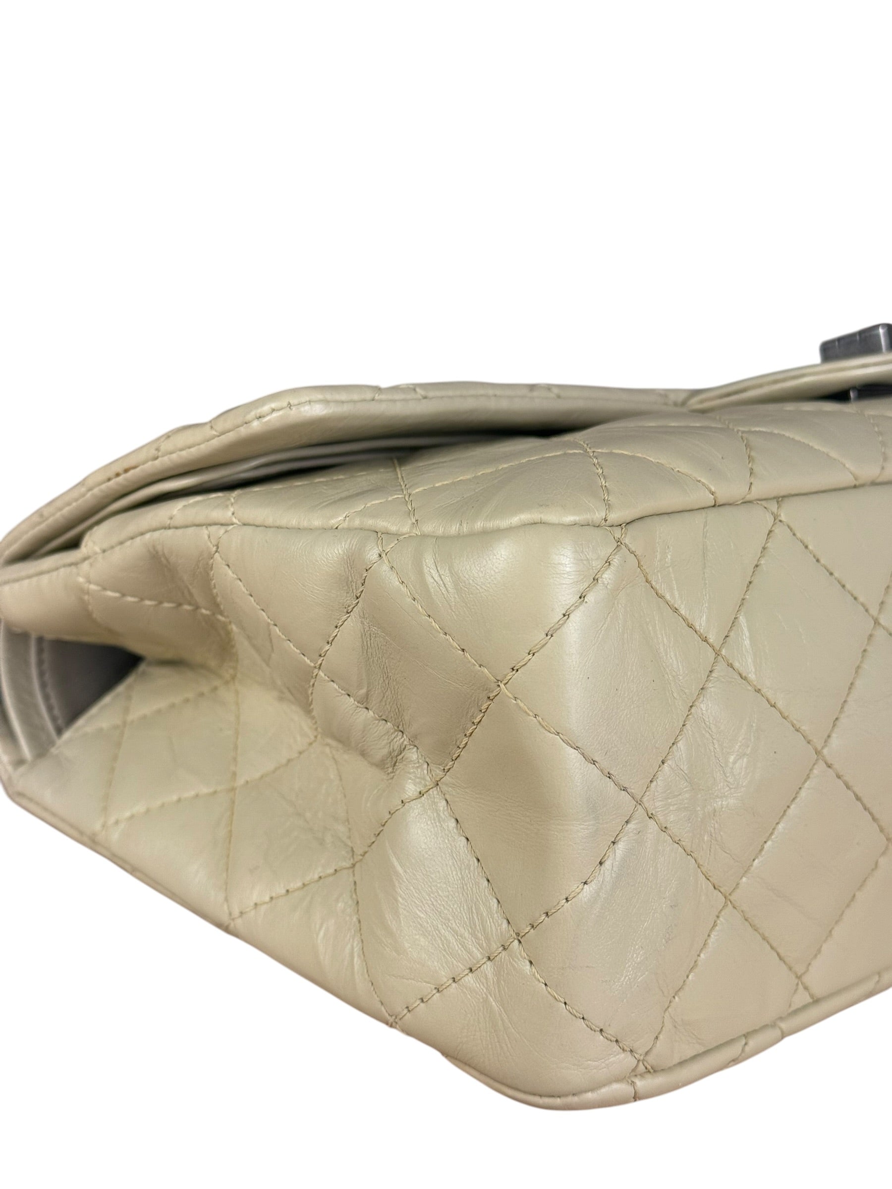 Chanel Aged Ivory Quilted Leather 2.55 Reissue Double Flap Bag 2009