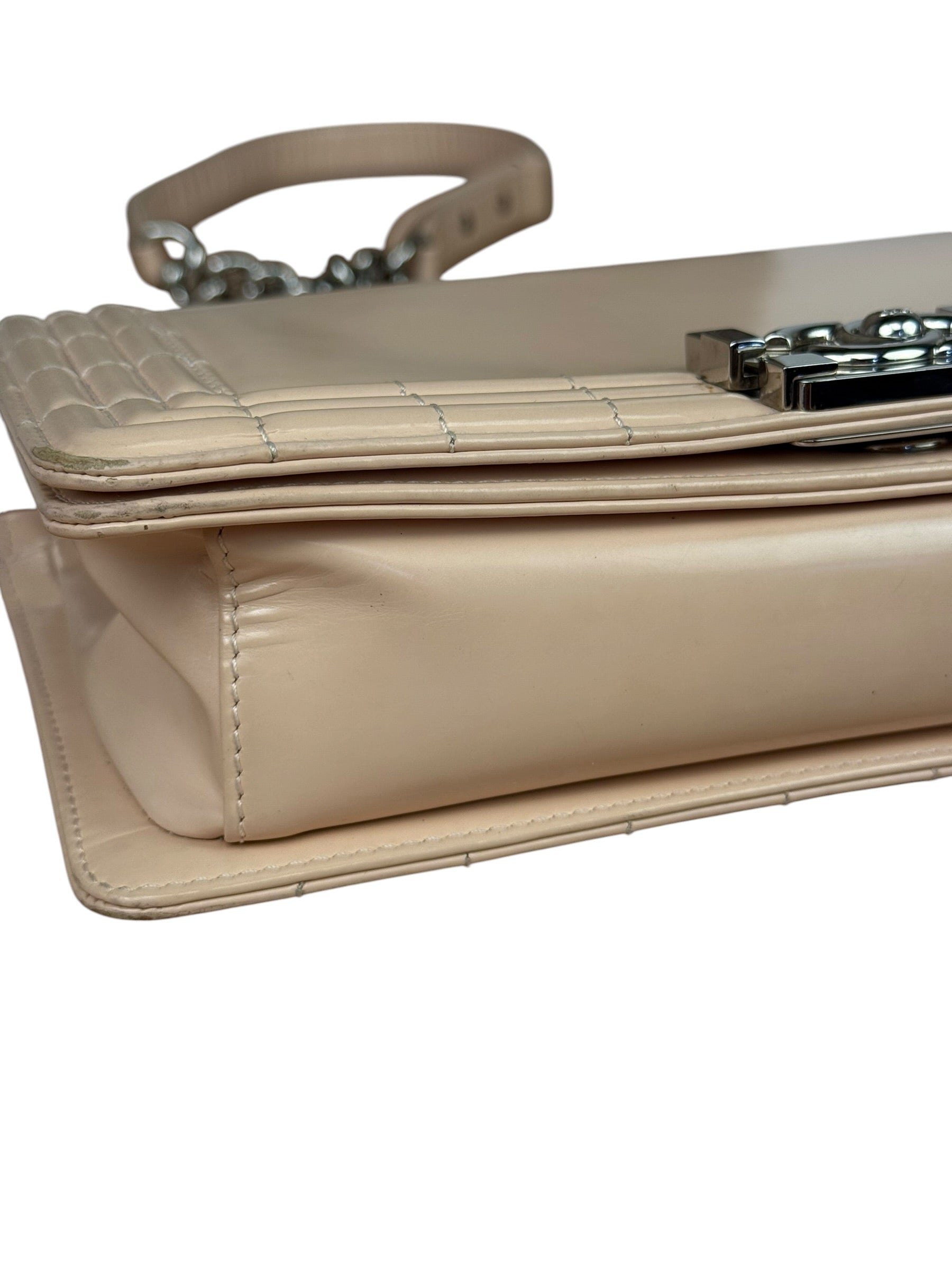 Chanel Cream Patent Leather Boy Flap Bag 2012