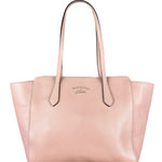 Gucci Pebbled Leather Swing Tote Pink