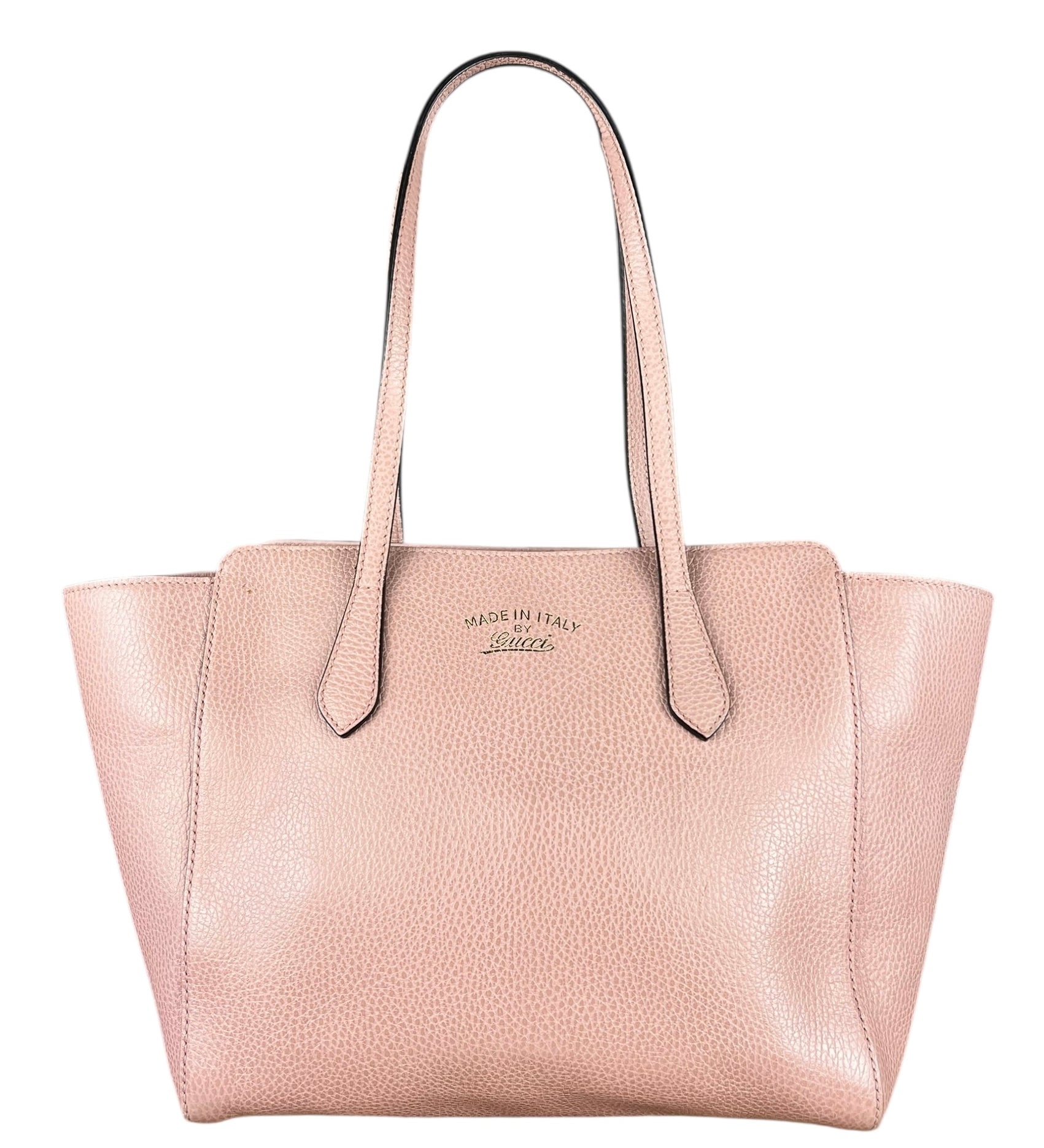Gucci Pebbled Leather Swing Tote Pink