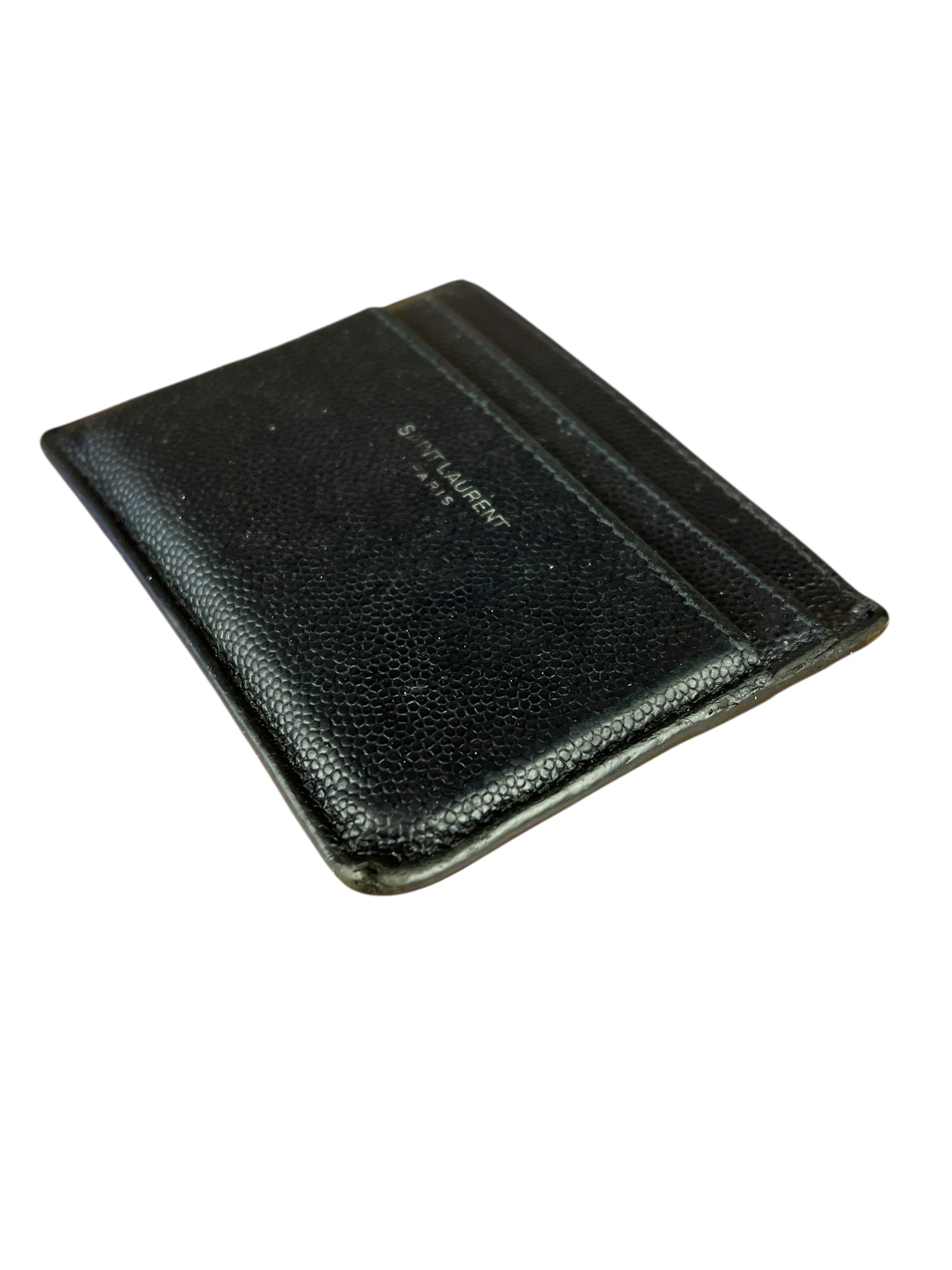 Yves Saint Laurent Leather Cardholder Navy Blue